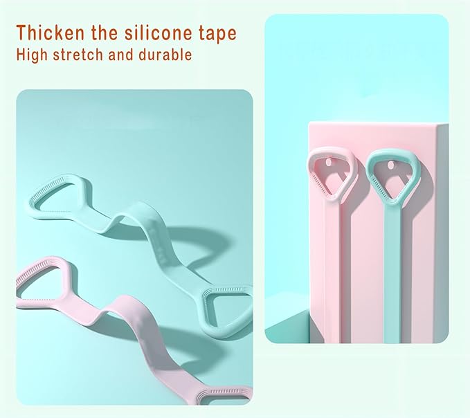 Figure 8 Resistance Band, Arm Back Shoulder Exercise Elastic Rope Stretch Fitness Band, Foot, Leg, Hand Stretcher, Arm Exerciser for Yoga Pilates Stretching Physical Therapy, Home Gym Workout-GravixFit