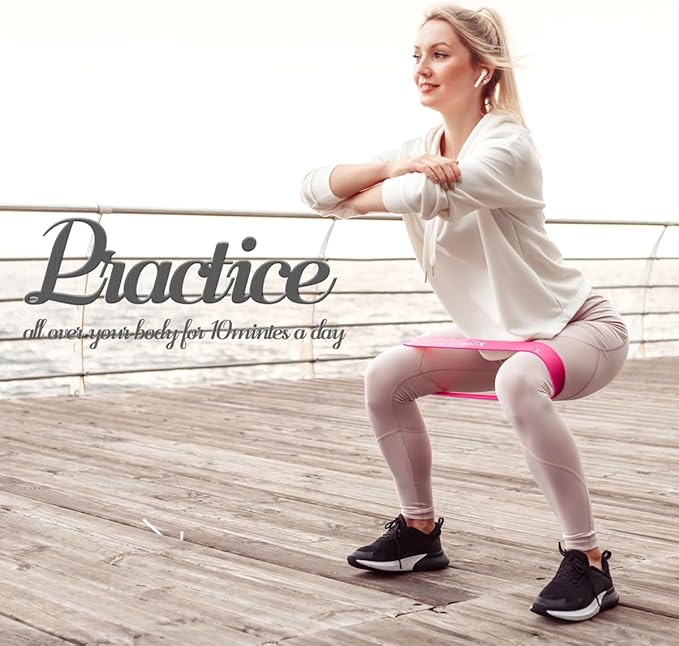 VEICK Resistance Loop Exercise Bands, Elastic Workout Bands for Men Women, Set of 5 Different Resistance Levels Stretch Band for Home Fitness Stretching Strength Training Physical Therap-GravixFit