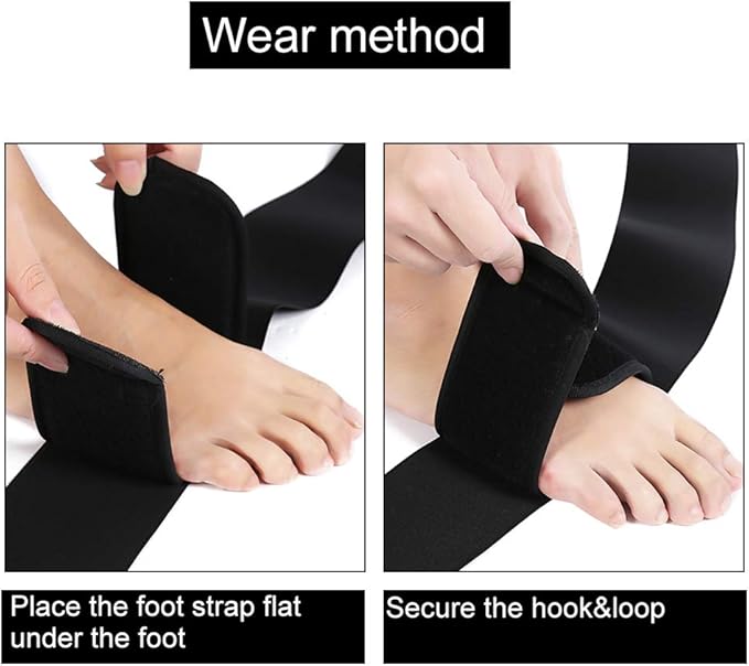 ZJchao Stretching Strap Yoga Strap, Foot Drop Fascitis Plantar Ankle Training Belt, Exercise Strap, Black, OK Cloth-GravixFit