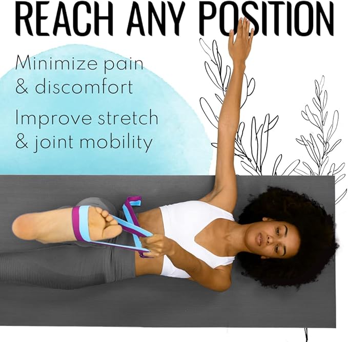 TECEUM Yoga Strap & Mat Strap – 2 IN 1 – Cotton – 6 ft 8 ft 10 ft (30+ colors) – Adjustable Non-Slip Belt for Yoga, Pilates, Stretching, Physical Therapy, Fitness & Home Workout – For Carrying Mats-GravixFit