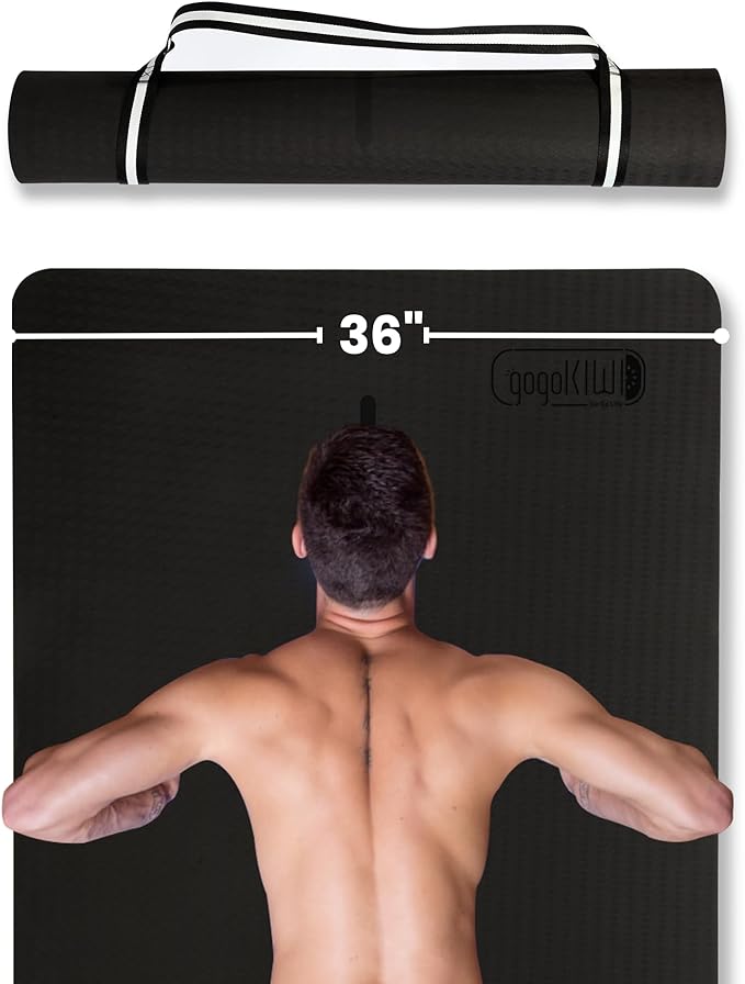 Extra Wide Yoga Mat for Men Women (72"L x 36"W) Non Slip Fitness & Exercise Mat with Alignment Marks for Yoga, Pilates, Floor Workouts-GravixFit