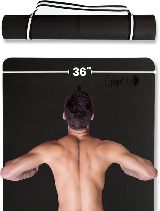 Extra Wide Yoga Mat for Men Women (72"L x 36"W) Non Slip Fitness & Exercise Mat with Alignment Marks for Yoga, Pilates, Floor Workouts-GravixFit
