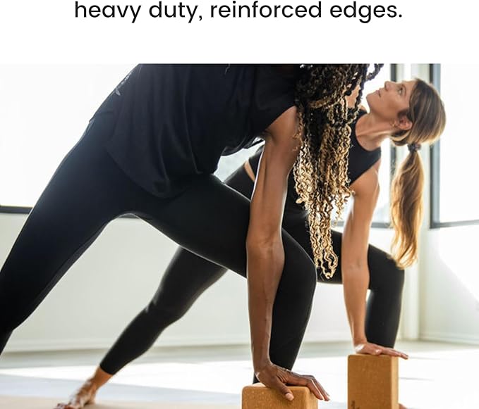 Premium Cork Yoga Blocks - Extra Large Yoga Block 2-Pack or Extra Tall 1-Pack for Inflexible Yogis | Natural, High-Density Cork for Superior Support & Stability | Optional Yoga Strap & Gift Box-GravixFit