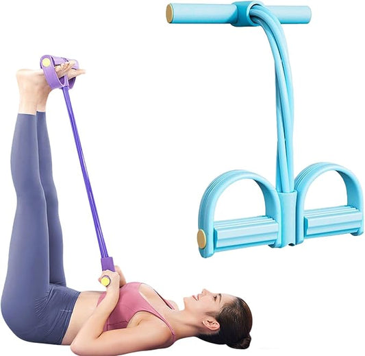 2025 Upgrade Multifunction Tension Rope or Exercise Sit Up Exercise Equipment,Pedal Ankle Puller,Bands-6 Tube Pedal Ankle Puller for Women Men-GravixFit