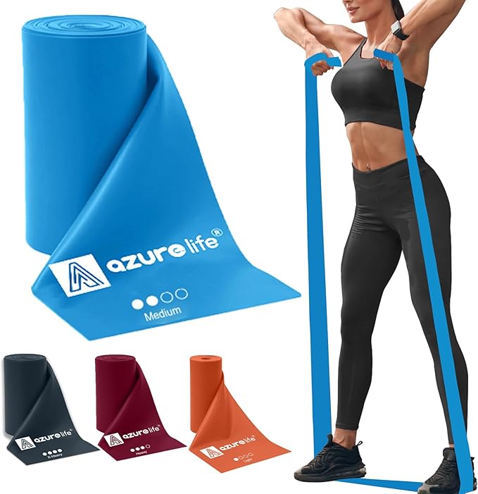 Professional 8 Yards Bulk Resistance Bands Rolls or 5,6,7 ft. Long Non-Latex Elastic Exercise Bands, Stretch Bands for PT, Yoga, Pilates, Rehab, at-Home or The Gym Workouts-GravixFit