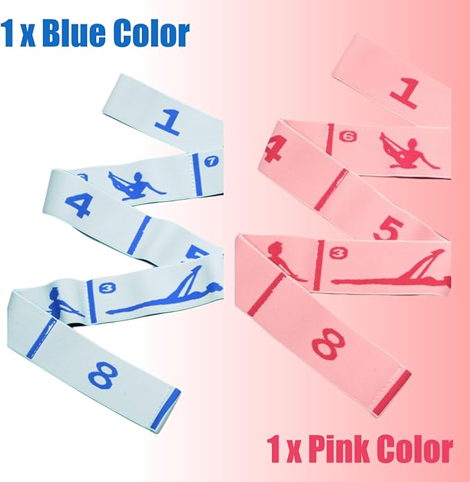 Elastic Yoga Stretching Strap with Loops, CEILIWEN Stretch Straps For Physical Therapy, Pilates Stretch Band, Elastic Exercise Bands, Leg Stretching Strap, Stretch Resistance Bands For Exercise-GravixFit