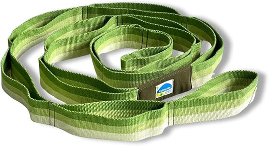 California Yoga Strap | Yoga Belt with Loops | 12 Multi Loop & Non-Elastic | Stretching Strap | Gym Workout & Exercise Bands | Physical Therapy | Improves Sitting Posture for Women & Men-GravixFit