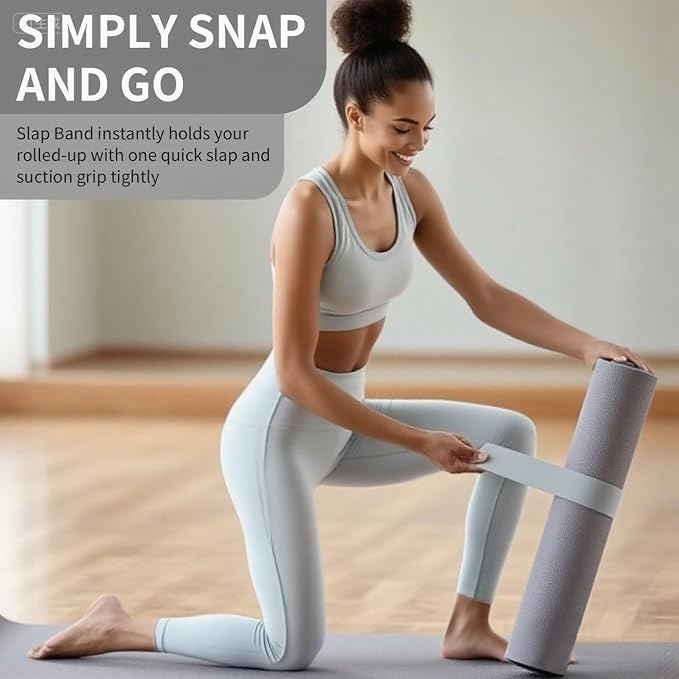 25" Yoga Mat Strap | Slap Band Holder for Carrying and Storage Mats | Rolled Scrunchie Yoga Essential Accessory-GravixFit
