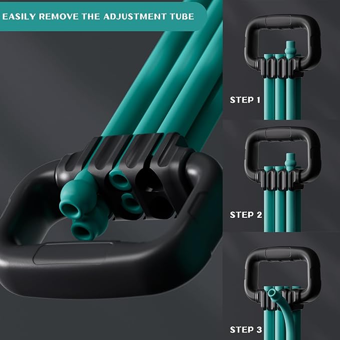 6-Pipe Chest Expander & Shoulder Stretcher - Adjustable Detachable Resistance Tubes for Home Gym, Rehab, Strength Training + Easy Workout Guide (Men/Women)-GravixFit