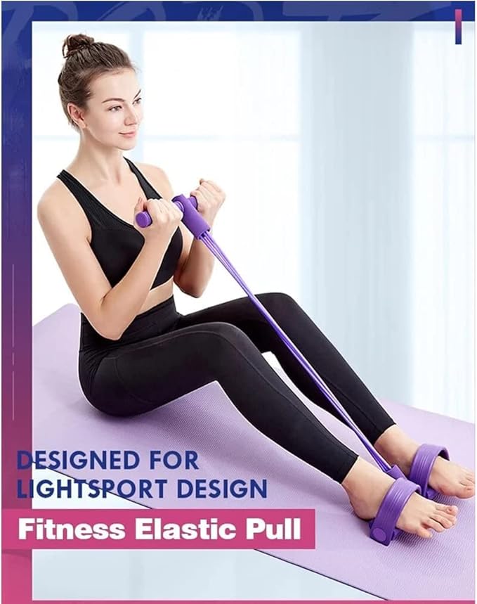 21 Fitness Resistance Bands - 4 Tube Pedal Ankle Puller, Yoga Handle Bands Exerciser Multifunction Trainer Tension Rope for Body, Abdomen, Waist, Arm, Tummy Exercise Stretching Training ( Color : Blue-GravixFit