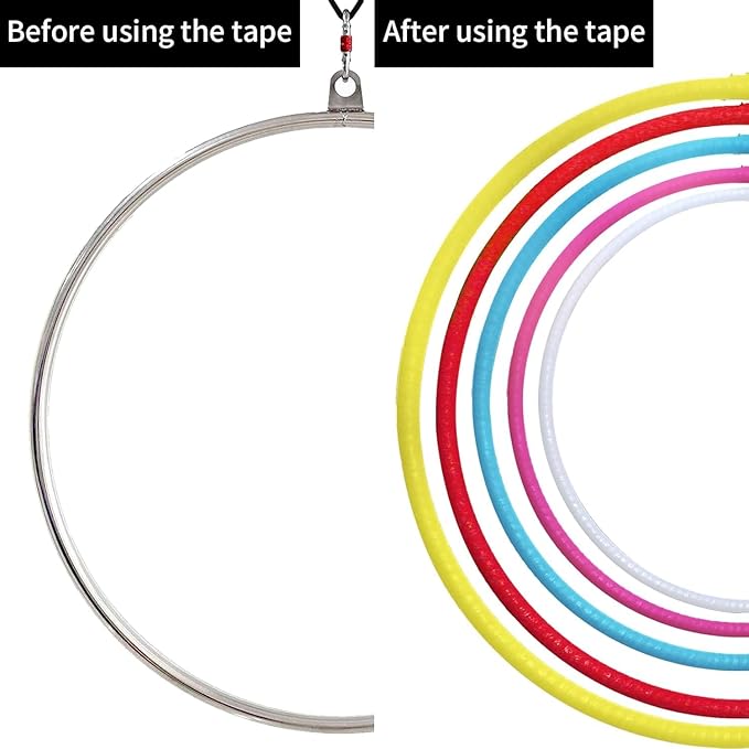 PRIOR FITNESS Premium Lyra Hoop Tape, Aerial Lyra Hoop Anti Skid Tape, 16.4ft/5m Aerial Hoop Lyra Tape Non-Slip Grip Tapes Yoga Rig Tape for Exercises Gymnastics Acrobatics Kinesiology-GravixFit