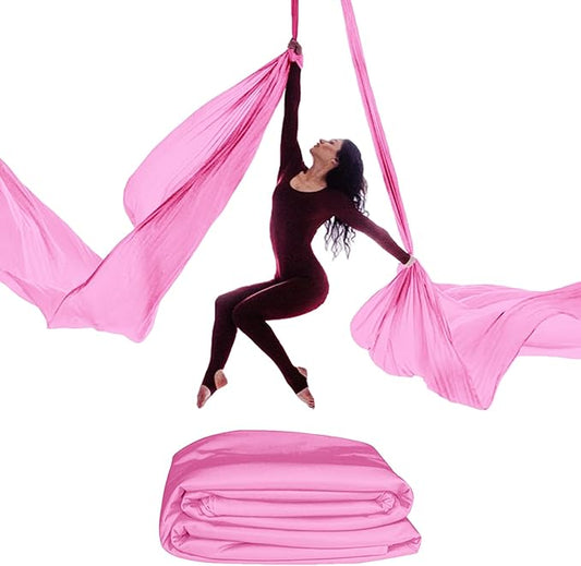 15/25 Yards Aerial Silk Professional Indoor Aerial Yoga Hammock Fabric Outdoor Fitness Silk for Dance, Circus Training, Home Gym-GravixFit