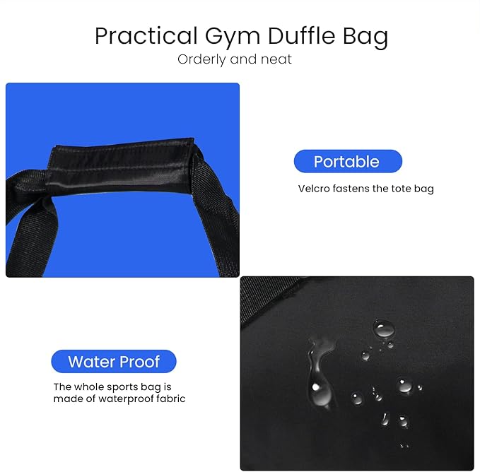 C&F BOGMOST Small Gym Bag for Travel & Duffel - 17 Inch Lightweight Carry On Bag for Men & Women, Mini Duffel Bag,Perfect for Sports, Weekend Trips, and Overnight Stays, Black-GravixFit