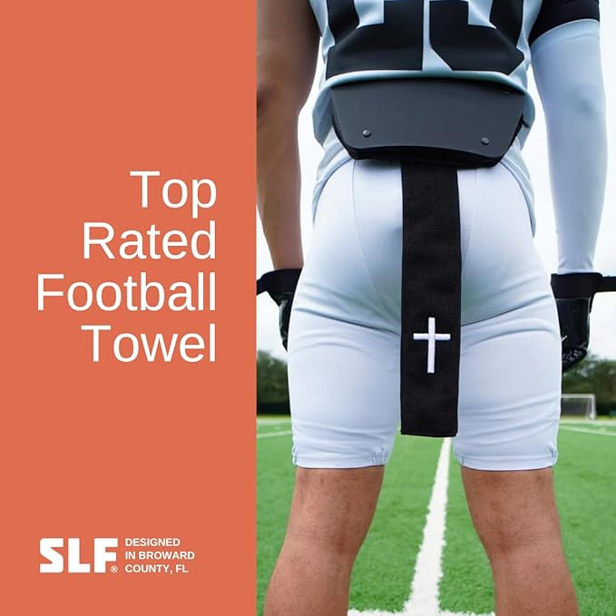 SLEEFS Faith Cross Black Thin Football Towel-GravixFit