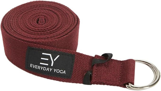 Everyday Yoga Super Strong Strap with Metal D-ring Buckle - Improve Flexibility, Stretching, and Physical Therapy Fitness.-GravixFit