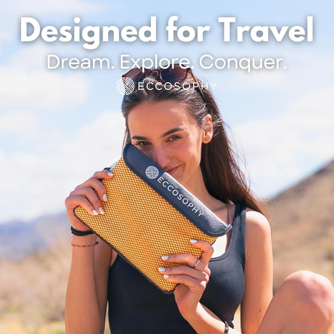 ECCOSOPHY Microfiber Beach Towel – Quick Dry Gym Towel, Highly Absorbent with Ribbed Texture, Lightweight – Ideal for Travel, Pool, Yoga, Fitness & Outdoor Adventures – 40x20 Creamsicle-GravixFit