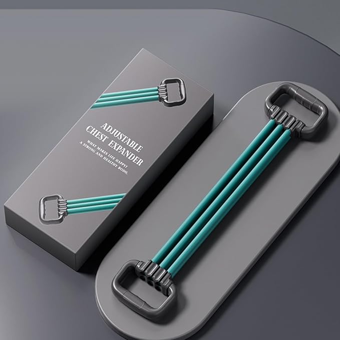 6-Pipe Chest Expander & Shoulder Stretcher - Adjustable Detachable Resistance Tubes for Home Gym, Rehab, Strength Training + Easy Workout Guide (Men/Women)-GravixFit