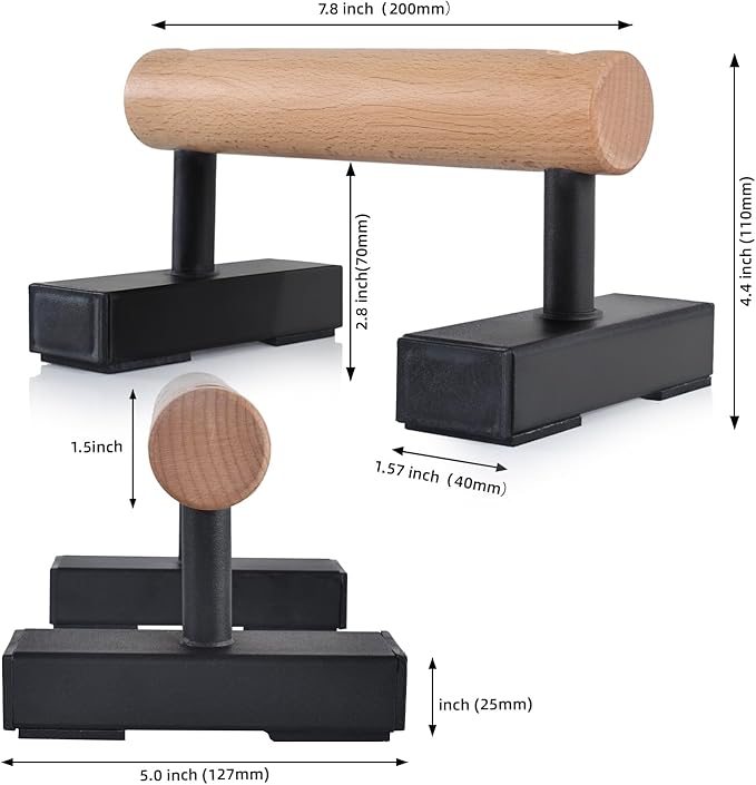 1 Pair Wood Floor Push Up Bars for Men, Anti-slip Handstand Parallettes Bars, Strength Training Push-Up Stands for Calisthenics, Fitness, Gymnastics, Workouts, Calistenia-GravixFit