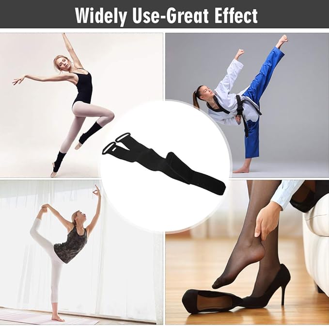 ZJchao Stretching Strap Yoga Strap, Foot Drop Fascitis Plantar Ankle Training Belt, Exercise Strap, Black, OK Cloth-GravixFit