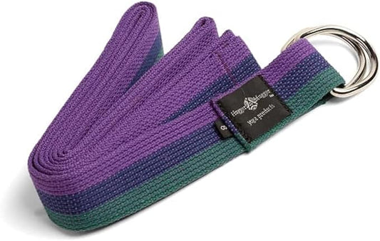 Hugger Mugger D-Ring Cotton Yoga Strap - Super Strong Cotton, Metal D-Ring Buckle, Multiple Lengths Available-GravixFit