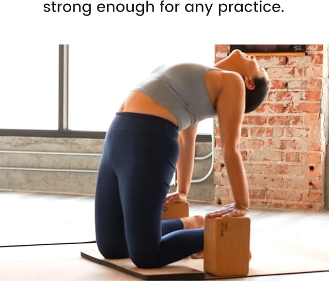 Premium Cork Yoga Blocks - Extra Large Yoga Block 2-Pack or Extra Tall 1-Pack for Inflexible Yogis | Natural, High-Density Cork for Superior Support & Stability | Optional Yoga Strap & Gift Box-GravixFit