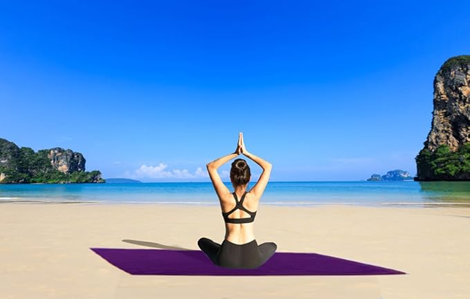 JML Microfiber Towels, Bath Towel Sets (6 Pack, 27" x 55") - Extra Absorbent, Fast Drying, Multipurpose for Bath, Swimming, Fitness, Sports, Yoga, Violet/Coffee/Blue-GravixFit