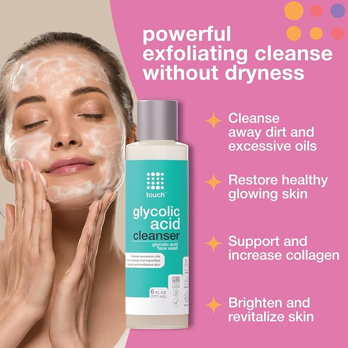 10% Glycolic Acid Face Wash - Exfoliating, Non Drying & Foaming AHA Cleanser - Anti-Aging, Skin Tone & Texture, Wrinkles, Pores, Blackheads - Sulfate Free, Oil Free, & Low PH - 6 oz.-GravixFit