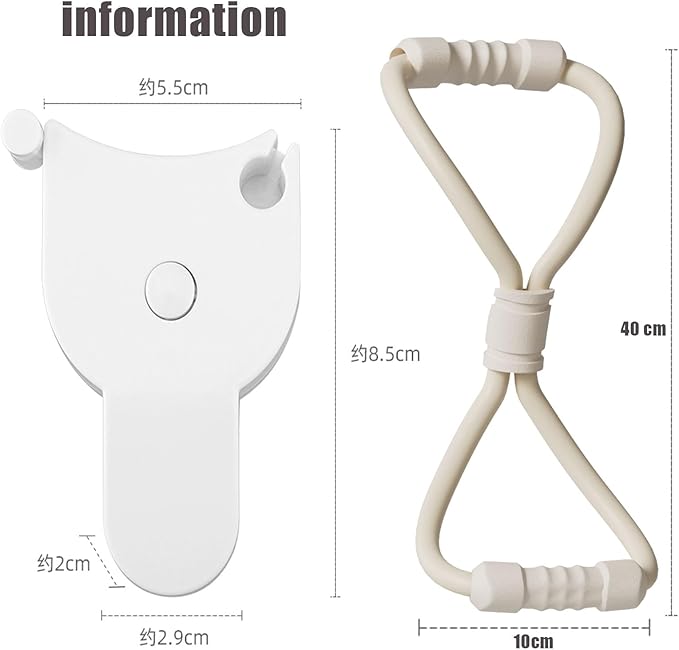 Elastic Fitness Pulling Rope Chest Expander Yoga Rubber Tension Band for Abdomen Arm Leg Stretching Fitness Training+Three Circumference Tape Measure Fitness Circumference Ruler Arm Leg Abdomen Ruler-GravixFit