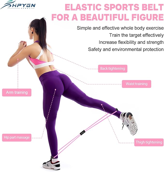 HPYGN Resistance Bands, Figure 8 Exercise Bands for Women Men, 8 Shaped Resistance Bands for Arms, Chest Expander, Yoga Gym Fitness Pulling Rope 8 Word Elastic for Exercise Muscle Training Tubing-GravixFit