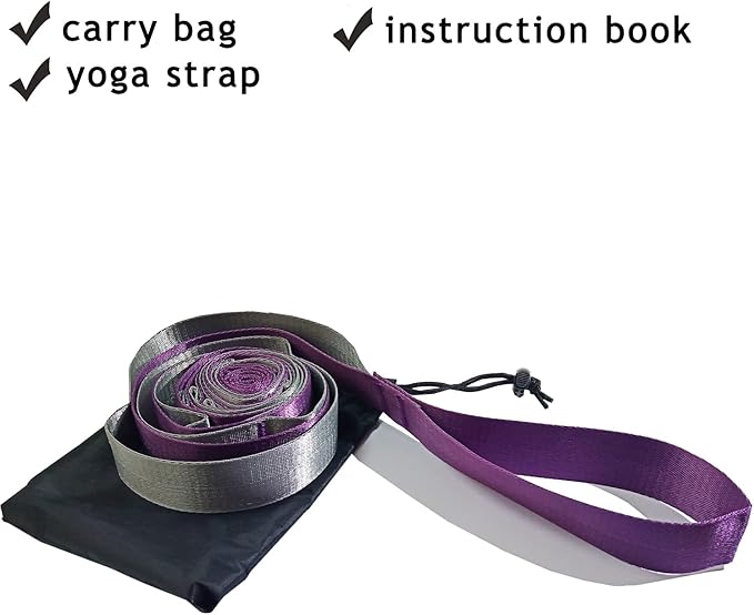 SANKUU Yoga Straps Stretching Strap with 12 Loops Workout Poster, Straps for Stretching Physical Therapy Equipment Long Stretch Out Bands for Exercise, Pilates and Gymnastics for Women Men-GravixFit