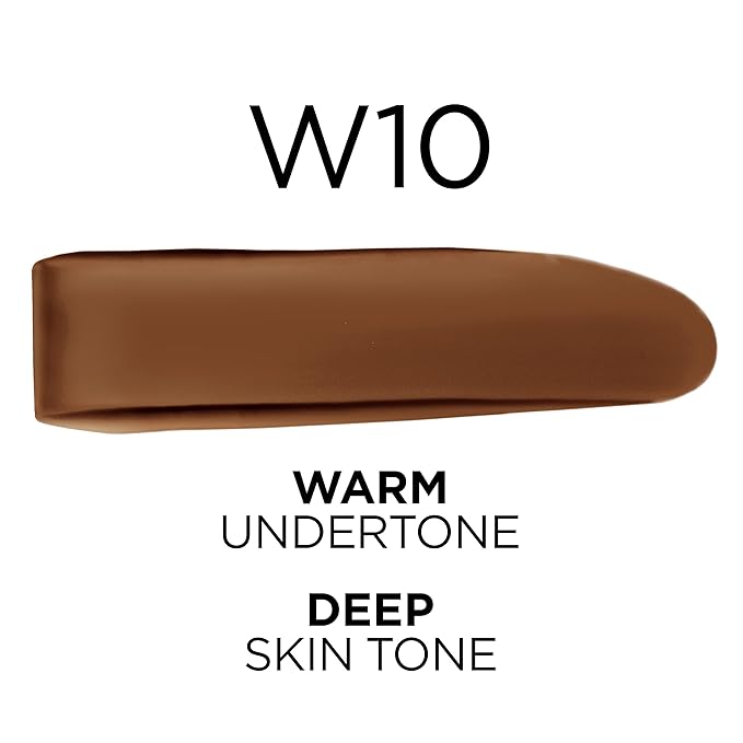 L’Oréal Paris True Match Super-Blendable Foundation, Medium Coverage Liquid Foundation Makeup with SPF 17, W10, Deep, 1 Fl Oz (Pack of 2)-GravixFit
