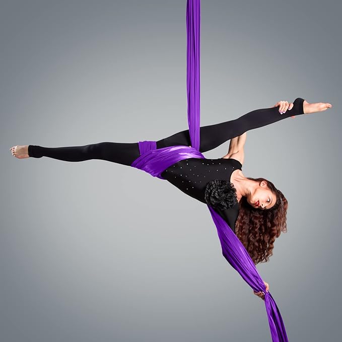 PRIOR FITNESS Aerial Silks Kit Colorful 9/15/20 Yards 40D Nylon Fabric Hammock Set With Hardware & Guide for All Levels Of Aerial Yoga Practice and Acrobatic Flying For Adults Aerial silk-GravixFit
