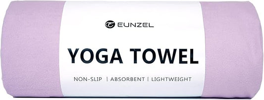 Eunzel Hot Yoga Towel Non Slip Yoga Mat Towel Non-Slip Sweat Absorbent Microfiber Towel for Hot Yoga, Pilates and Workout 72" x 26.5", Taro Purple-GravixFit