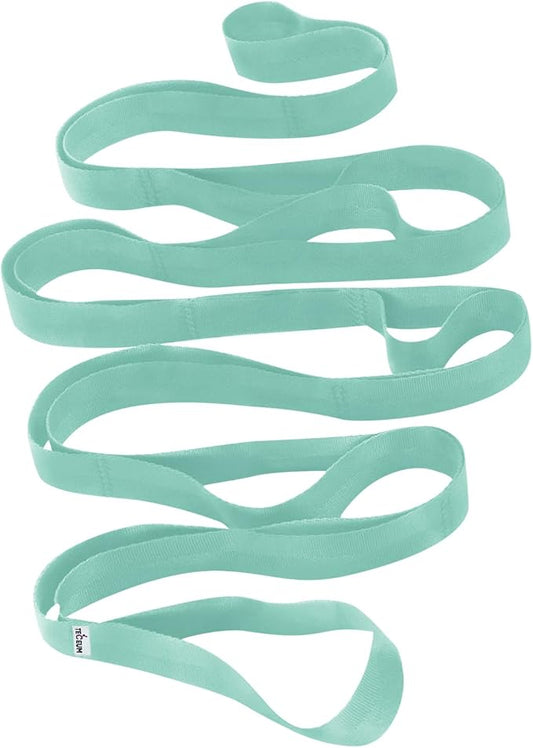 TECEUM Stretching Strap for Yoga & Physical Therapy – 10 Loops – Non-Elastic Leg Stretch Straps for Stretching, Exercising, Pilates, Post-Injury Rehabilitation for All Levels – Men & Women-GravixFit