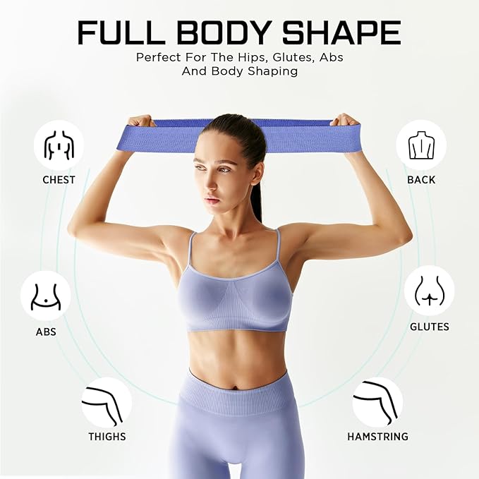 12 Pcs Fabric Resistance Bands for Working Out Booty Workout Stretch Exercise Bands Non Slip for Legs Squat Resistance Loop for Women Men Starter Butt Hip Thigh Fitness-GravixFit