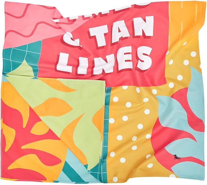 Dock & Bay Beach Towel - Quick Dry, Sand Free - Compact, Lightweight - 100% Recycled - Includes Bag - Good Times & Tan Lines - Extra Large (200x90cm, 78x35)-GravixFit
