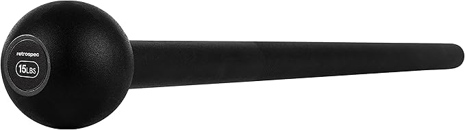 Retrospec Revolve Steel Macebell for Strength Training, Rehabilitation, Stretching, Conditioning and Rotational Training - 5, 7, 10, 15, 20, 30lb Options for Women & Men-GravixFit