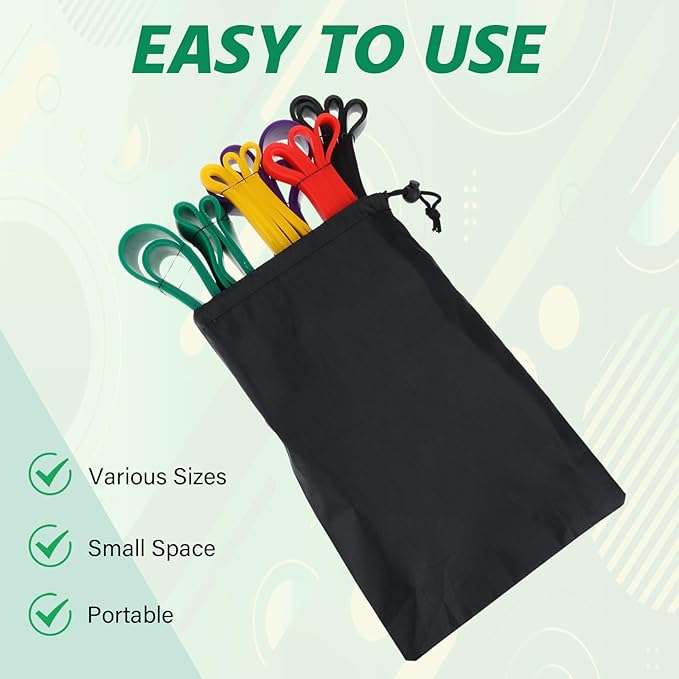 Pull Up Assist Bands with 5 Size, Resistance Band, Loop Power Exercise Band, for Home Gym Fitness, Stretching, Physical Therapy & Training-GravixFit