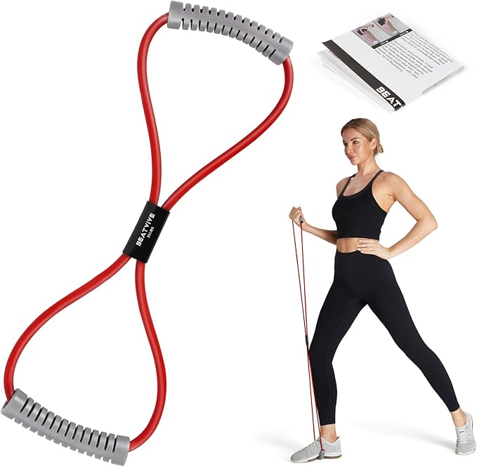 Resistance Band Figure 8 Exercise Cord, Fitness Resistance Bands with Handles, Exercise Tube Band for Arm and Shoulder Stretch-GravixFit