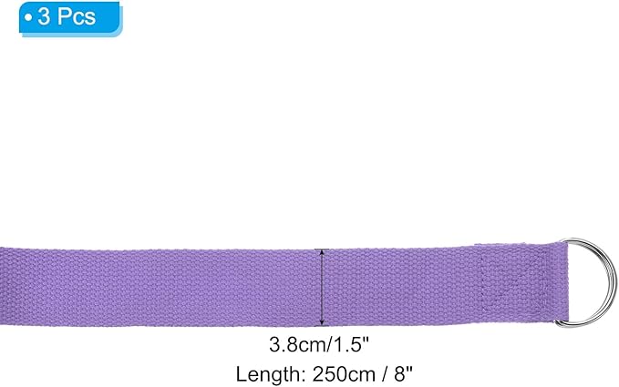 PATIKIL Yoga Strap for Stretching Cotton Yoga Belt with Adjustable Metal D-Ring Buckle Stretch Band for Fitness Pilates-GravixFit