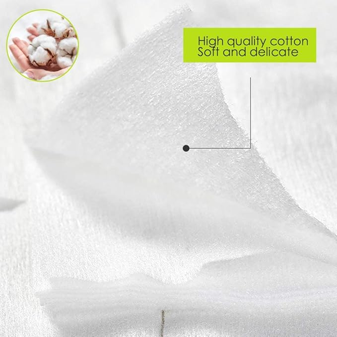 1000 PCS Thin Makeup Facial Cotton Pads, Square Makeup Remover Cotton Pads, Facial Eye Lip Nail Polish Makeup Remover, Non-Woven Cotton, Lint Free-GravixFit