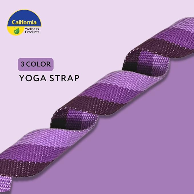 California Yoga Strap | Yoga Belt with Safe Adjustable D-Ring Buckle for Pilates | Stretching Strap | Exercise Bands | Physical Therapy | Improves Sitting Posture-GravixFit