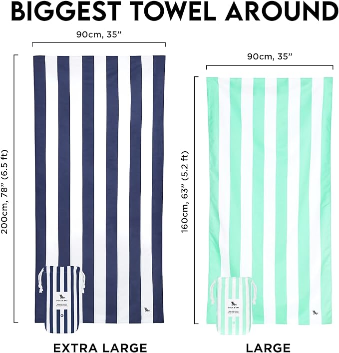 Dock & Bay Beach Towel - Quick Dry, Sand Free - Compact, Lightweight - 100% Recycled - Includes Bag - Cabana Light - Malibu Pink - Extra Large (200x90cm, 78x35)-GravixFit