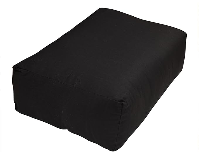 Rectangular Yoga Bolster Pillow, 18" x 12" x 6", Pink Cotton-GravixFit