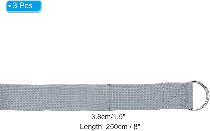 PATIKIL Yoga Strap for Stretching Cotton Yoga Belt with Adjustable Metal D-Ring Buckle Stretch Band for Fitness Pilates-GravixFit