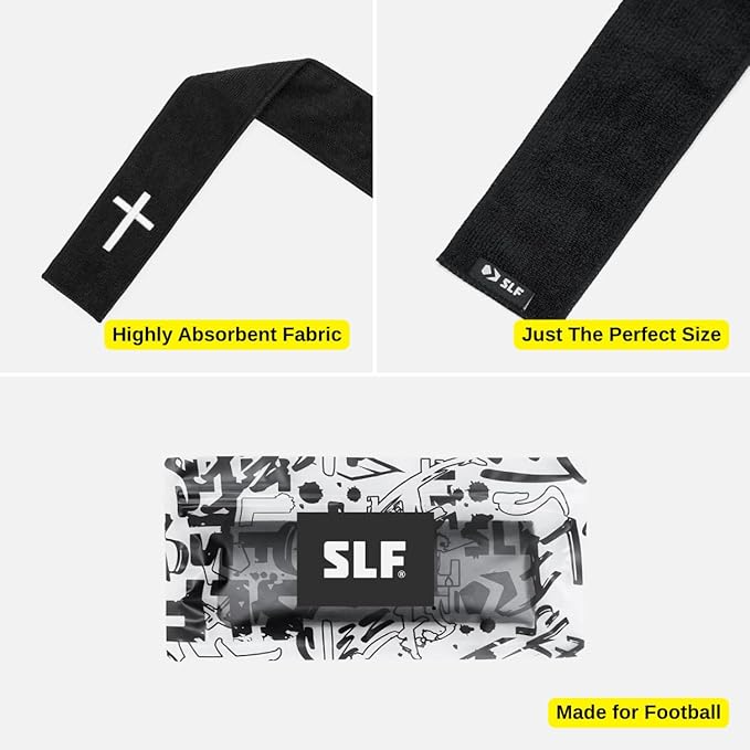SLEEFS Faith Cross Black Thin Football Towel-GravixFit