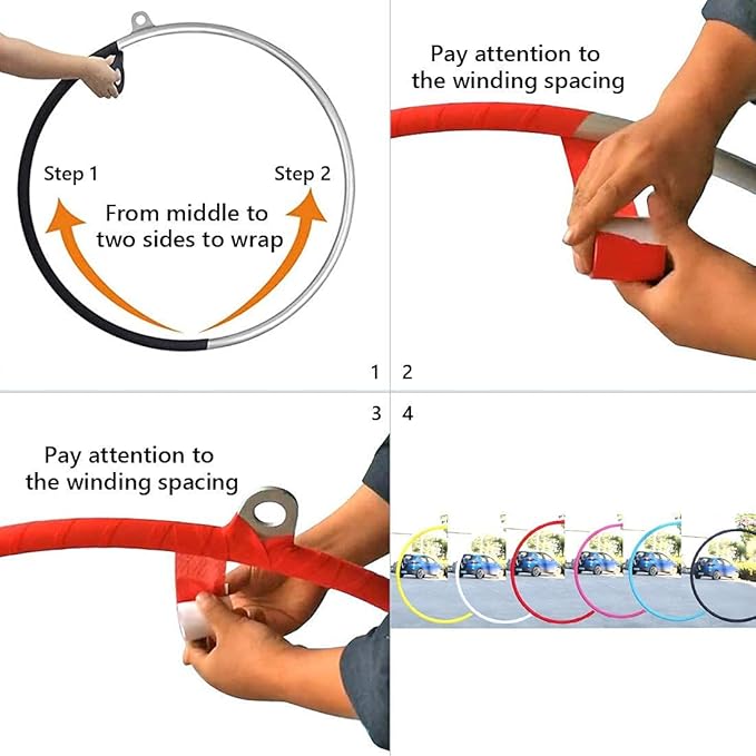 PRIOR FITNESS Premium Lyra Hoop Tape, Aerial Lyra Hoop Anti Skid Tape, 16.4ft/5m Aerial Hoop Lyra Tape Non-Slip Grip Tapes Yoga Rig Tape for Exercises Gymnastics Acrobatics Kinesiology-GravixFit