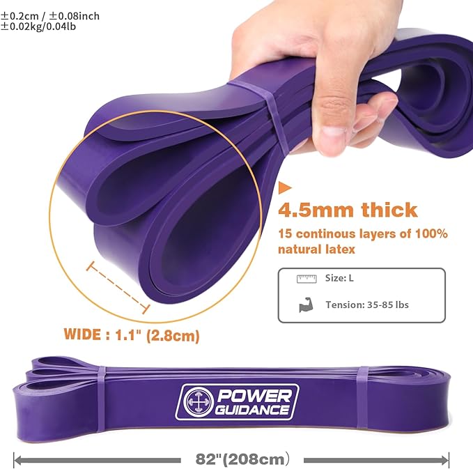 POWER GUIDANCE Pull Up Assist Bands - Stretch Resistance Band - Mobility Band - Powerlifting Bands - by Perfect for Body Stretching, Powerlifting, Resistance Training-GravixFit