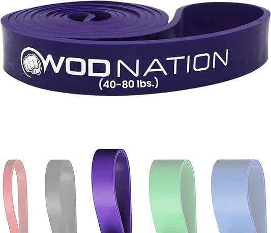 WOD Nation Pull Up Assistance Bands (10-175lbs Band) - Best for Pullup Assist, Chin Ups, Resistance Bands Exercise, Stretch, Mobility Work & Serious Fitness - 41 inch Straps-GravixFit