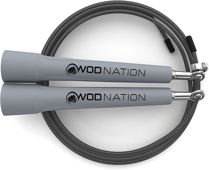 WOD Nation Adjustable Speed Jump Rope For Men, Women & Children - Blazing Fast Fitness Skipping Rope Perfect for Boxing, MMA, Endurance-GravixFit